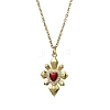 Golden Brass with Cubic Zirconia Heart Pendant Necklace NJEW-JN04592-3