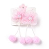 Flower Cloth Metallic Alligator Hair Clips PHAR-D013-01A-1