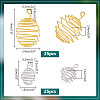 50Pcs 2 Colors Iron Wire Spiral Bead Cage Pendants IFIN-PH0002-11-5