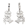 Clover & Texture Butterfly 304 Stainless Steel Shell Dangle Earrings EJEW-L283-075P-1