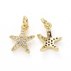 Brass Micro Pave Cubic Zirconia Pendants ZIRC-G155-04G-2