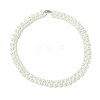 ABS Plastic Pearl & Shell Pearl Beaded Necklaces NJEW-JN05124-4