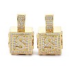 Alphabet Brass Micro Pave Clear Cubic Zirconia Pendants ZIRC-O045-01G-S-2