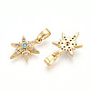 Brass Micro Pave Cubic Zirconia Pendants X-KK-T070-59B-G-2