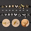 316L Surgical Stainless Steel Clear Cubic Zirconia L-Shaped Nose Rings WG2B20F-09-1