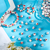 Handmade Flower Printed Porcelain Ceramic Beads PORC-LT0001-12B-3