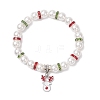 Christmas Alloy Enamel Charm Bracelets BJEW-TA00682-2