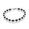 304 Stainless Steel Beaded Bracelets BJEW-G544-31A-1