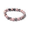 Natural Zebra Jasper Bead Stretch Bracelets X-BJEW-K212-B-035-4