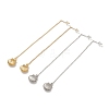 304 Stainless Steel Long Chain with Shell Dangle Stud Earrings for Women EJEW-A068-02P-2