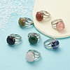 Adjustable Natural & Synthetic Gemstone Finger Rings RJEW-F075-01-5