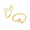 Brass Micro Pave Cubic Zirconia Cuff Rings for Women RJEW-K309-39B-G-4