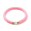 Handmade Polymer Clay Heishi Beads Stretch Bracelets Set with Heart Pattern Beads for Women BJEW-JB07449-10