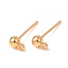 SHEGRACE Brass Round Ball Stud Earring Findings XGR0051G-39G-A-1