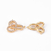 Brass Micro Pave Clear Cubic Zirconia Links Connectors KK-T062-101G-NF-2