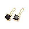 Cubic Zirconia Square Dangle Earrings EJEW-F316-18G-02-1