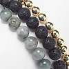 3Pcs 3 Style Natural & Synthetic Mixed Gemstone Round Beaded Stretch Bracelets Set BJEW-JB09023-6