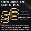 Iron 3 Ring Loose Leaf Book Binder Hinged Clamp FIND-WH0148-173-4