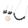 Natural Obsidian Chips Beaded Jewelry Set SJEW-JS01231-01-8