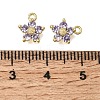 Brass Micro Pave Lilac Cubic Zirconia Charms KK-K427-13A-G-3