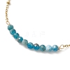 4Pcs 4 Style Natural Mixed Gemstone Beaded Link Braclet with Satellite Chains BJEW-JB09496-01-4