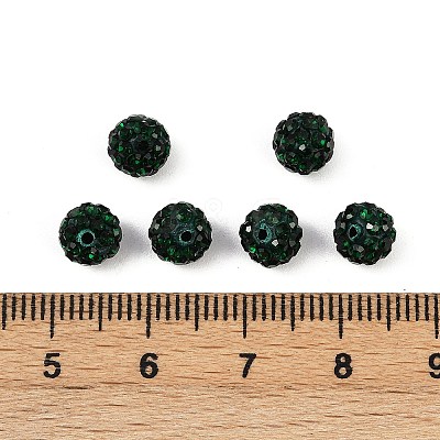Polymer Clay Rhinestone Beads RB-H284-6MM-Half-205-1