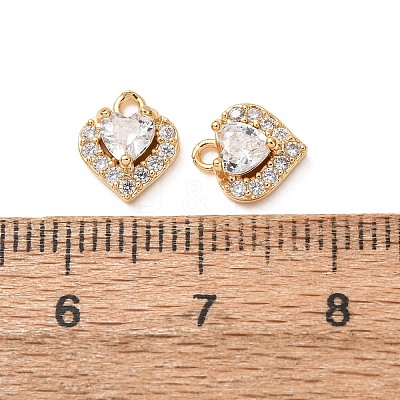 Valentine's Day Brass Micro Pave Cubic Zirconia Charms CU-K002-38G-I-1