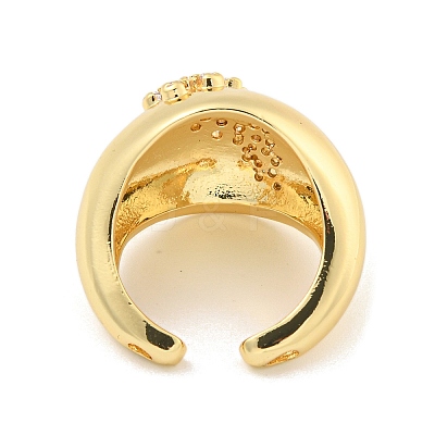 Clear Cubic Zirconia Open Cuff Ring RJEW-L121-013G-1