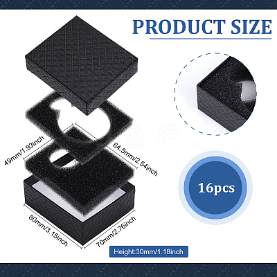 Rhombus Textured Paper Single Watch Packaging Boxes CON-WH0107-39-1