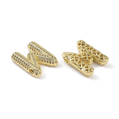 Brass Micro Pave Clear Cubic Zirconia Pendants KK-Z041-01G-M-1