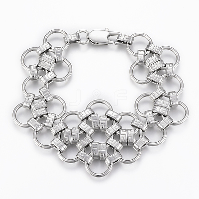 304 Stainless Steel Link Bracelets BJEW-F292-05P-1