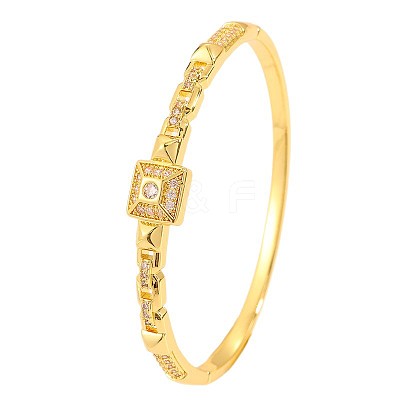 304 Stainless Steel Pave Clear Cubic Zirconia Hinded Bangles for Women WGD2A09-01-1