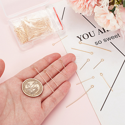200Pcs 4 Styles Brass Eye Pin KK-BC0013-37-1