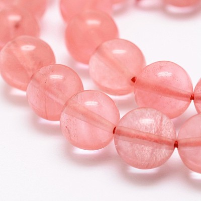 Cherry Quartz Glass Bead Strands G-G735-44-6mm-1