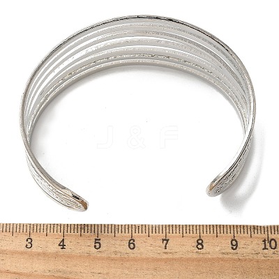 Electrophoresis Iron Cuff Bangles for Women BJEW-M057-05P-1