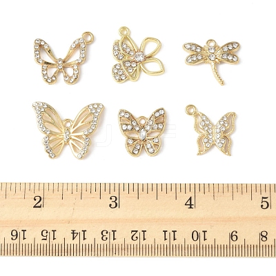 20Pcs 6 Styles Alloy with Rhinestone Pendant FIND-FS0004-28-1