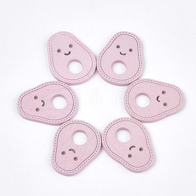 Painted Poplar Wood Pendants WOOD-T021-30E-1