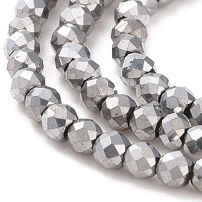 Electroplate Glass Beads Strands GLAA-H021-01A-FP08-1