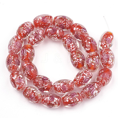 Handmade Gold Sand Lampwork Beads LAMP-T006-04D-1