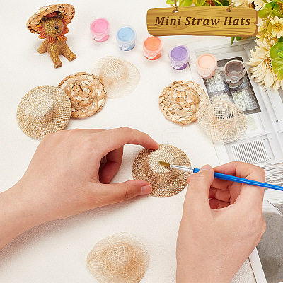 30Pcs 3 Style Doll Straw Hat DIY-GA0005-44-1