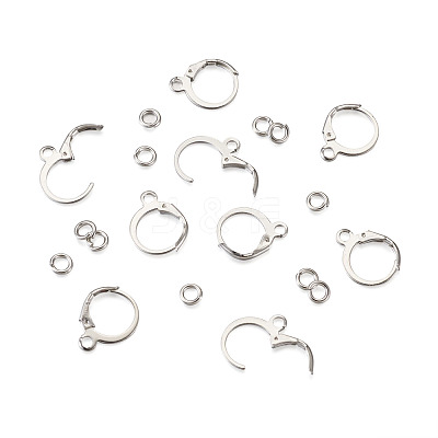 Brass Huggie Hoop Earring Findings & Open Jump Rings KK-TA0007-84A-P-1
