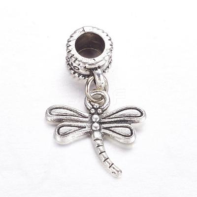 Tibetan Style Alloy European Dangle Charms MPDL-J041-08AS-1