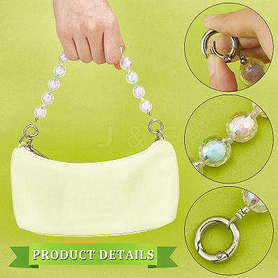 4Pcs 4 Colors Candy AB Colored Round Plastic Beaded Bag Handle DIY-WR0001-77-1