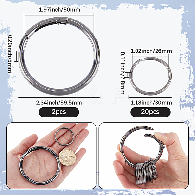 Iron Keychain Clasps FIND-SP0003-72B-1