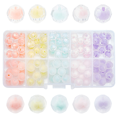 120Pcs 10 Colors Transparent Acrylic Beads TACR-PH0001-51-1