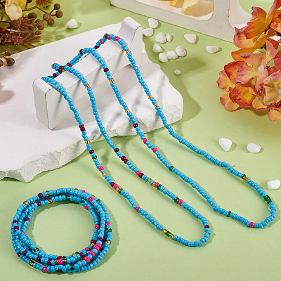 Resin Beads Bracelets BJEW-TAC0080-01B-1