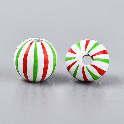 Spray Painted Schima Wood Beads WOOD-T032-36B-1
