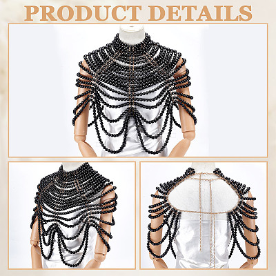 1Pc Plastic Imitation Pearl Bra Body Chain AJEW-GA0008-12A-1
