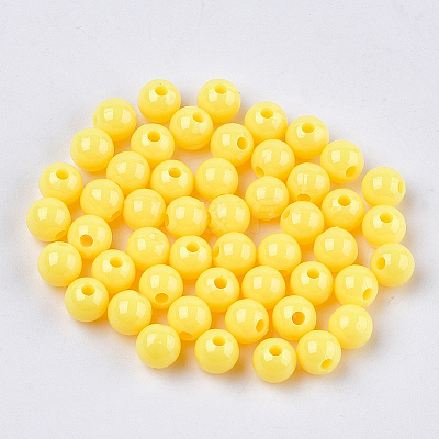 Opaque Plastic Beads X-KY-T005-6mm-605-1