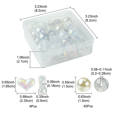 40Pcs 9 Styles Acrylic Beads MACR-FS0001-66-1